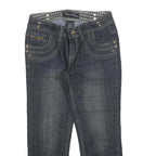 INSTANT VINTAGE Womens Regular Fit Blue Denim Jeans Cotton Zip W26 L21 Stylish