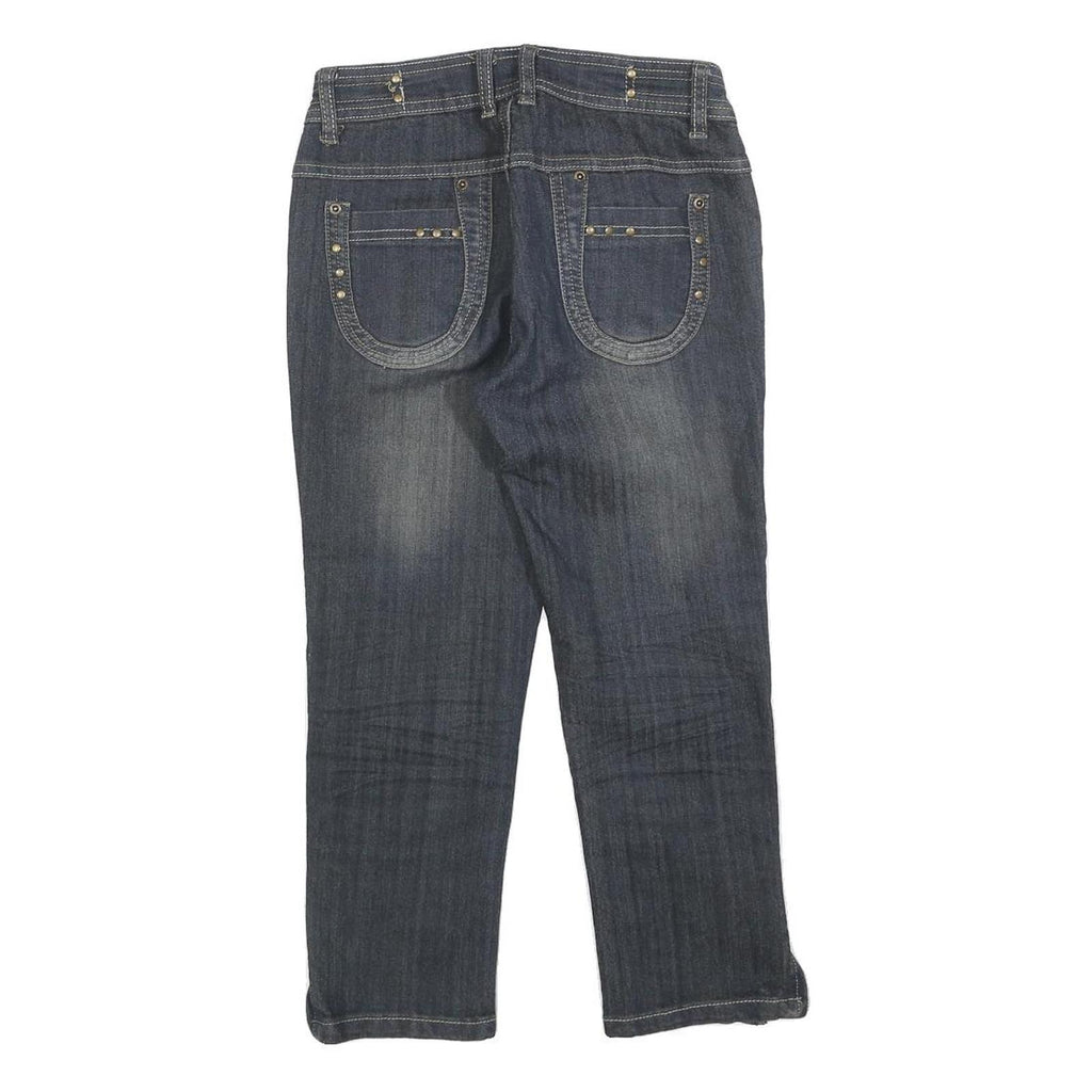 INSTANT VINTAGE Womens Regular Fit Blue Denim Jeans Cotton Zip W26 L21 Stylish