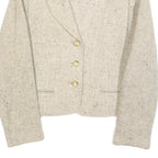 LA RIGI Womens Cream Wool Button Jacket M Woven Tailored Classic Stylish