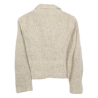 LA RIGI Womens Cream Wool Button Jacket M Woven Tailored Classic Stylish