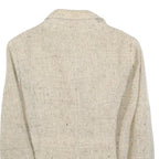 LA RIGI Womens Cream Wool Button Jacket M Woven Tailored Classic Stylish