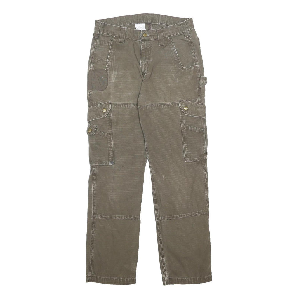 CARHARTT Mens Cotton Relaxed Cargo Trousers W31 L32 Brown Durable Utility