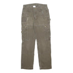CARHARTT Mens Cotton Relaxed Cargo Trousers W31 L32 Brown Durable Utility