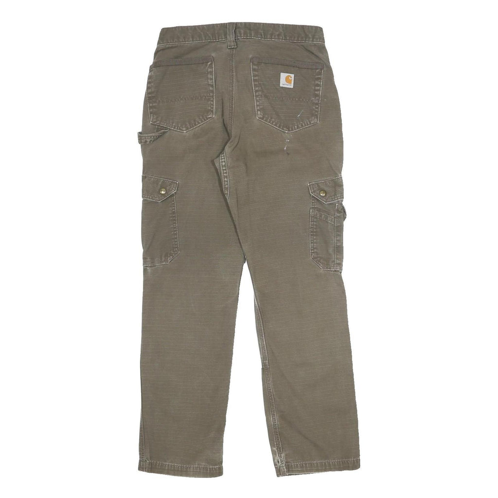 CARHARTT Mens Cotton Relaxed Cargo Trousers W31 L32 Brown Durable Utility