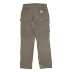 CARHARTT Mens Cotton Relaxed Cargo Trousers W31 L32 Brown Durable Utility