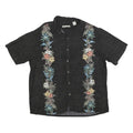 BATIK BAY Mens Black Rayon Hawaiian XL Floral Print Short Sleeve Shirt Relaxed