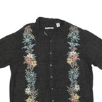 BATIK BAY Mens Black Rayon Hawaiian XL Floral Print Short Sleeve Shirt Relaxed