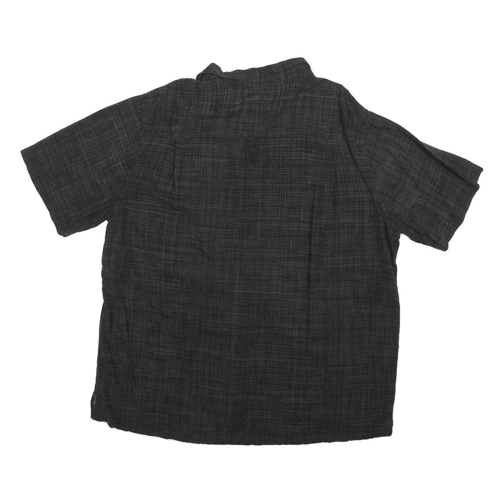 BATIK BAY Mens Black Rayon Hawaiian XL Floral Print Short Sleeve Shirt Relaxed