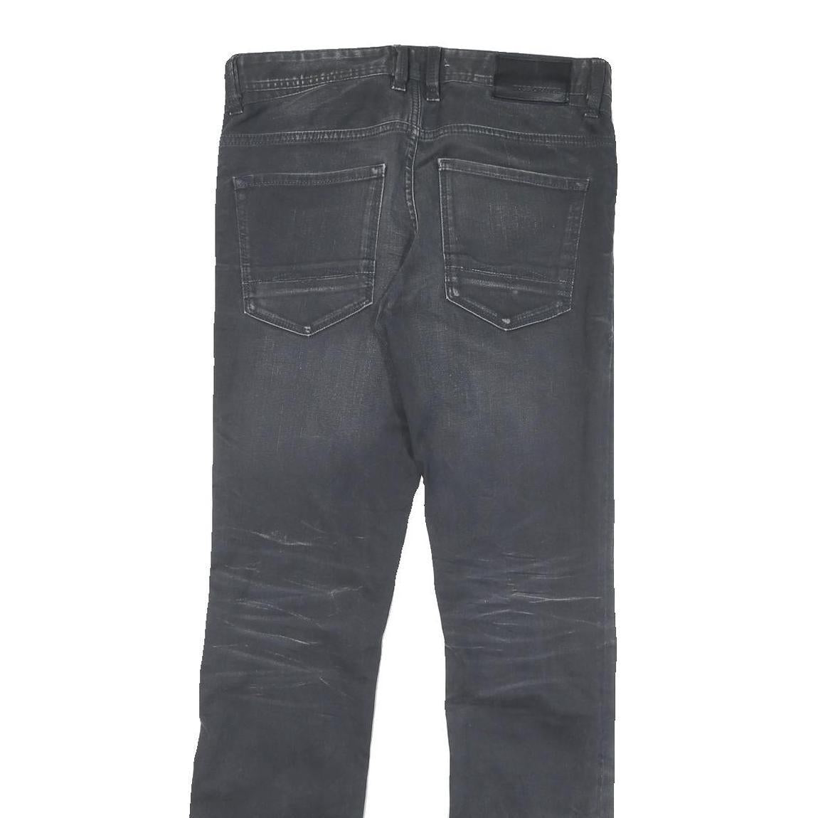 BOSS Mens Jeans Black Regular Straight Denim Medium W30 L32 Stylish Zip Closure