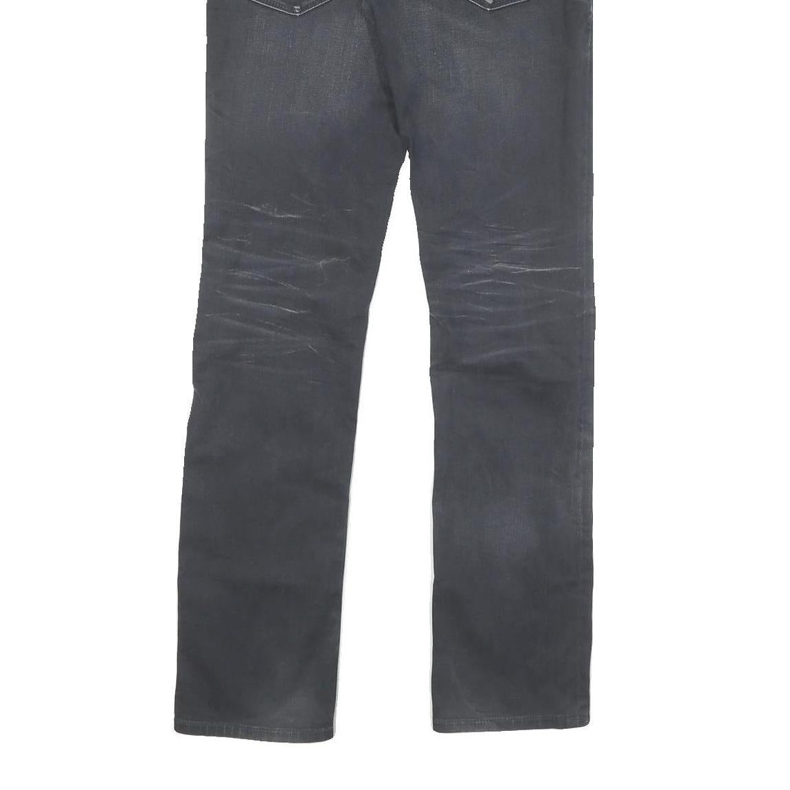 BOSS Mens Jeans Black Regular Straight Denim Medium W30 L32 Stylish Zip Closure