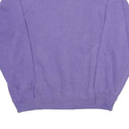 MORNING SUN Womens Purple Sweatshirt Floral Print Polo Collar L Casual Pullover