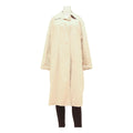 Womens Beige Cotton Blend Plain Button Closure Regular Fit Jacket L Lightweight