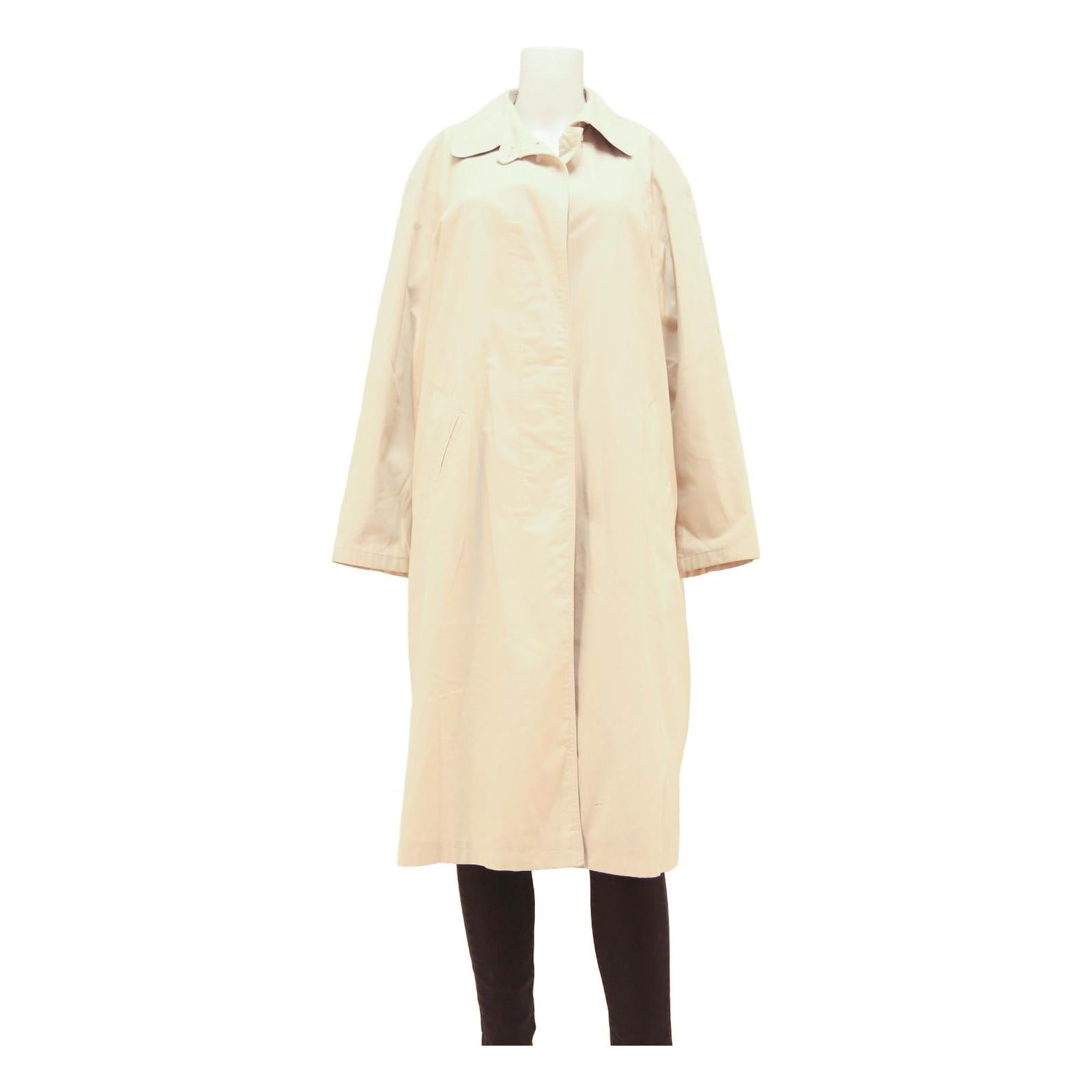 Womens Beige Cotton Blend Plain Button Closure Regular Fit Jacket L Lightweight