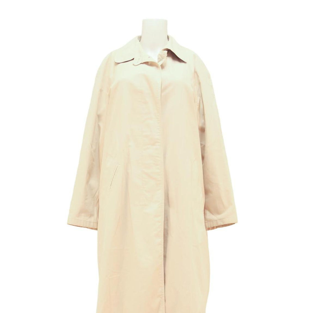 Womens Beige Cotton Blend Plain Button Closure Regular Fit Jacket L Lightweight