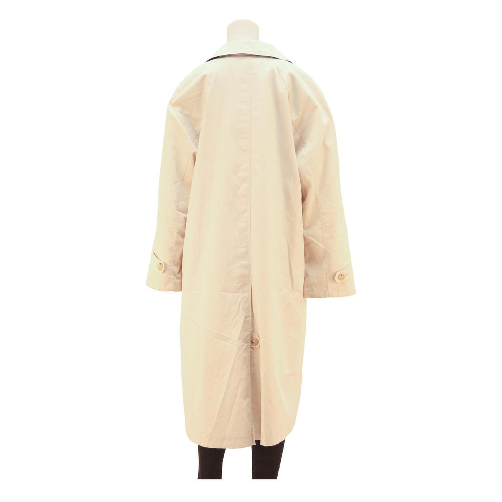 Womens Beige Cotton Blend Plain Button Closure Regular Fit Jacket L Lightweight
