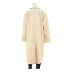 Womens Beige Cotton Blend Plain Button Closure Regular Fit Jacket L Lightweight
