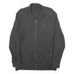 CALVIN KLEIN Mens Grey Jacket L Cotton Blend Zip Casual Outerwear