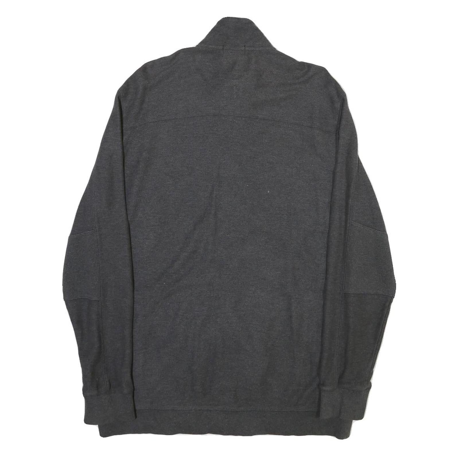 CALVIN KLEIN Mens Grey Jacket L Cotton Blend Zip Casual Outerwear