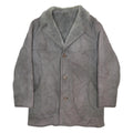 OAKLEAF Mens Grey Suede Button Jacket L Lined Soft Warm Outerwear