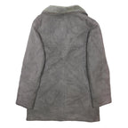 OAKLEAF Mens Grey Suede Button Jacket L Lined Soft Warm Outerwear