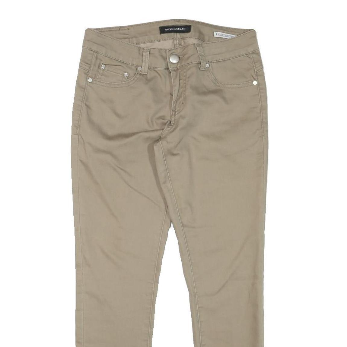 SYLVIAN HEACH Womens Slim Beige Cotton Blend Trousers W28 L25 Casual Wear