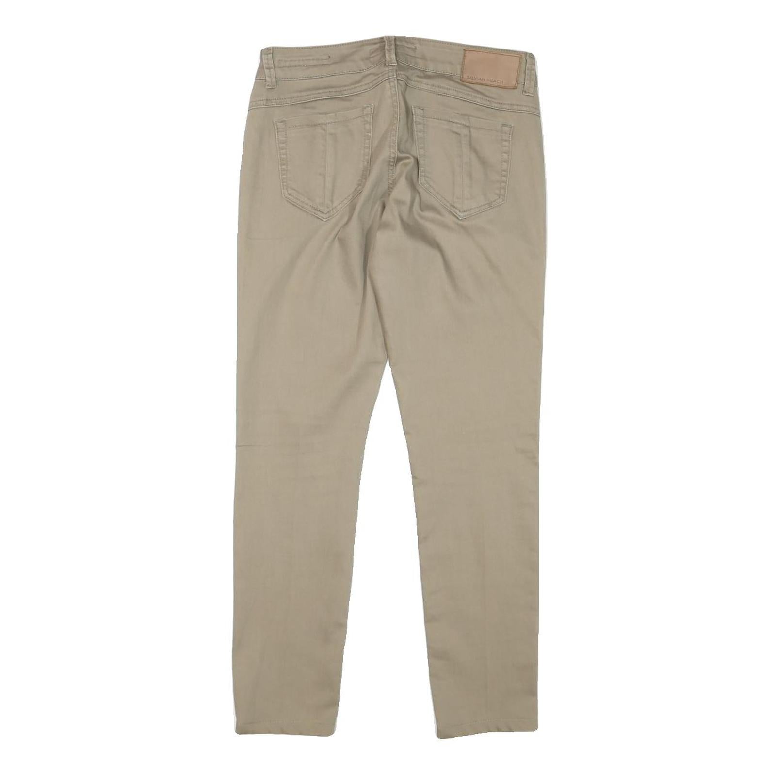 SYLVIAN HEACH Womens Slim Beige Cotton Blend Trousers W28 L25 Casual Wear