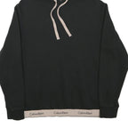 CALVIN KLEIN Womens Black Hoodie M Logo Band Bottom Pullover Hooded Jumper