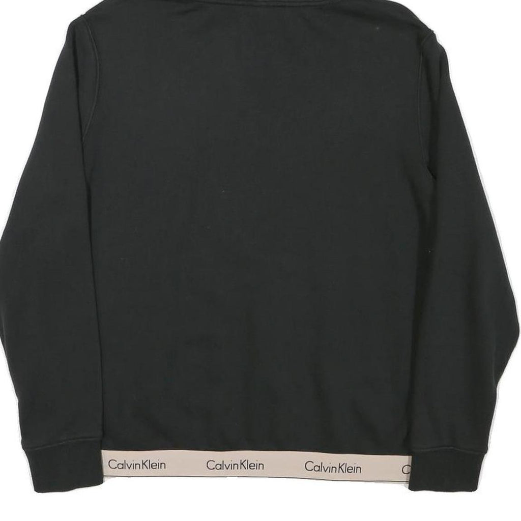 CALVIN KLEIN Womens Black Hoodie M Logo Band Bottom Pullover Hooded Jumper