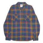 LEVI'S Mens Blue Yellow Red Check Shirt M Cotton Casual Button Pocket