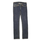 TRUE RELIGION Womens Dark Blue Regular Jeans Denim W27 L29 Classic Cotton Zip