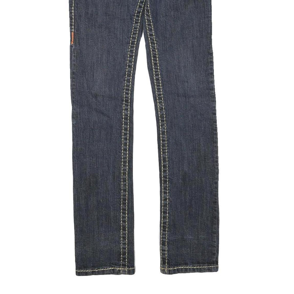 TRUE RELIGION Womens Dark Blue Regular Jeans Denim W27 L29 Classic Cotton Zip