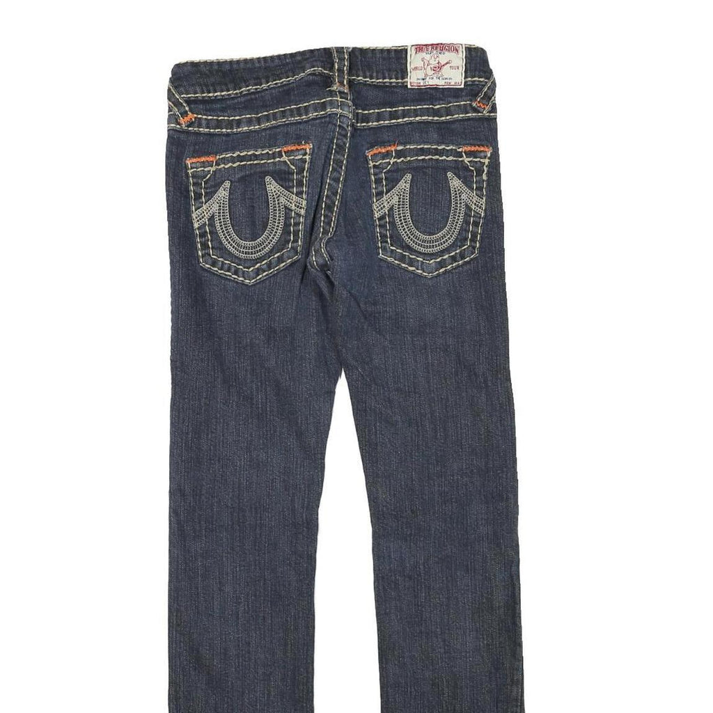 TRUE RELIGION Womens Dark Blue Regular Jeans Denim W27 L29 Classic Cotton Zip
