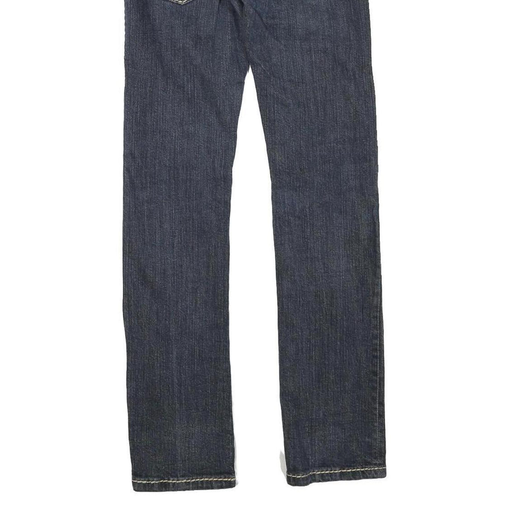 TRUE RELIGION Womens Dark Blue Regular Jeans Denim W27 L29 Classic Cotton Zip