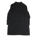 Womens Black Cotton Blend Classic Button Jacket L Plain Long Sleeve Casual