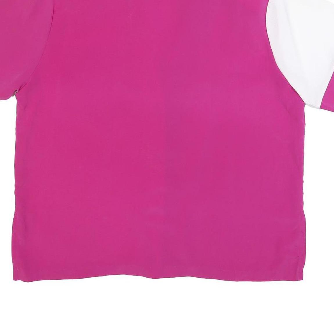 YOUR WAY Womens Pink & White Printed Shirt Short Sleeve Collared XL Polyester