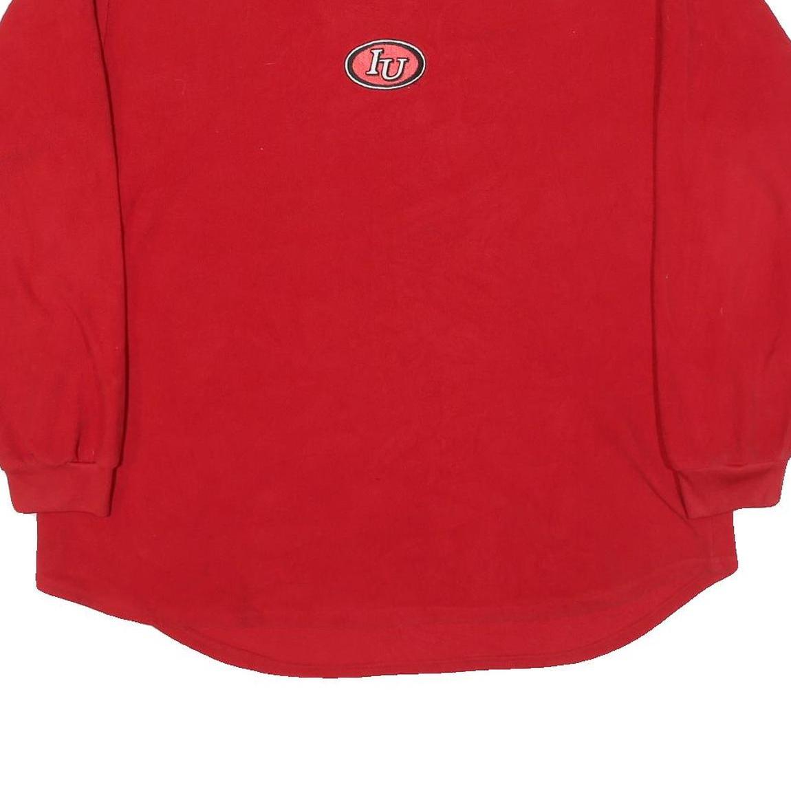 NIKE Mens Red IU Logo Pullover Hoodie XL Polyester Blend Casual Wear