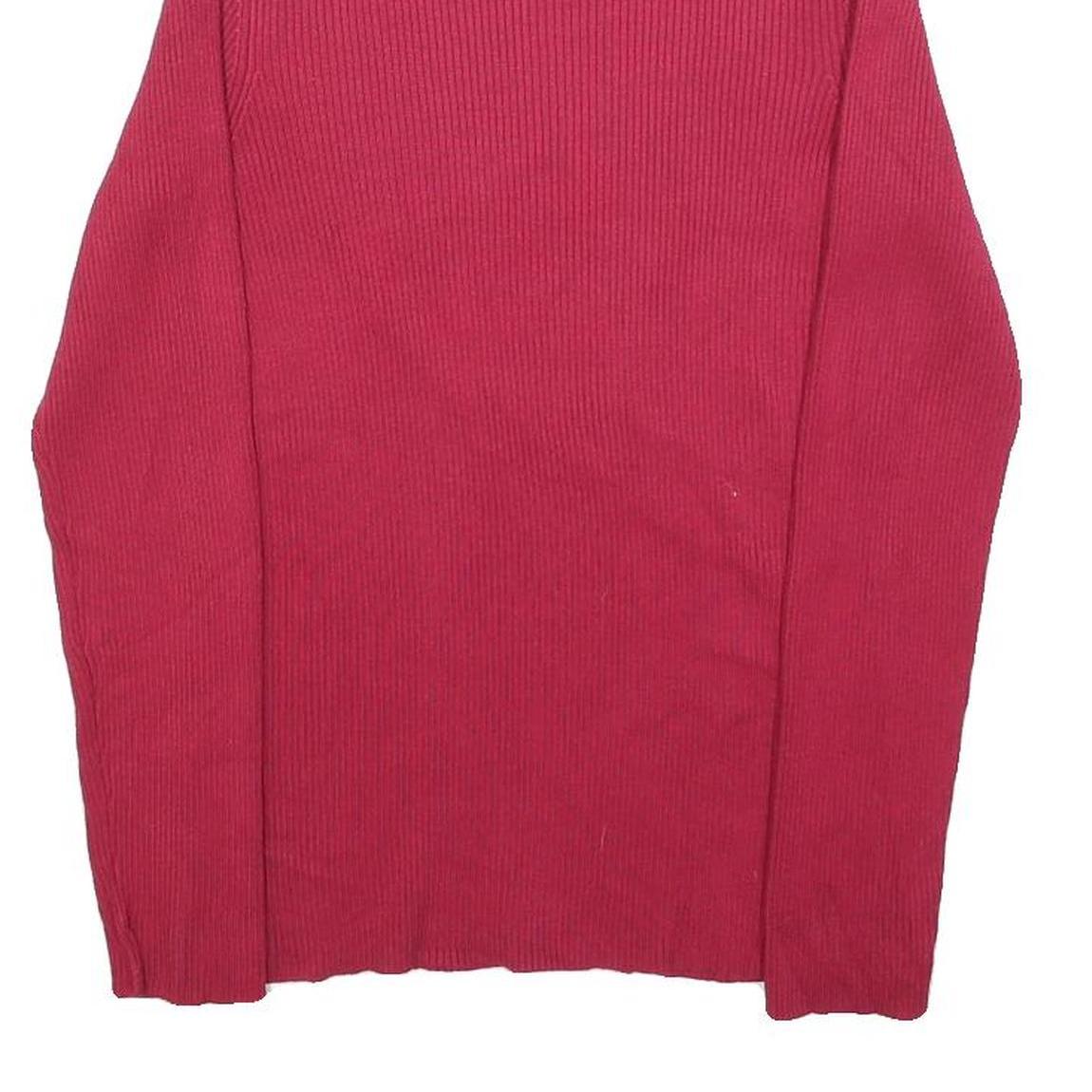 SPENSE Womens Red Plain Jumper Roll Neck Basic Knit M Stylish Lightweight