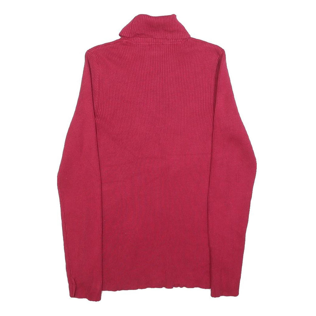 SPENSE Womens Red Plain Jumper Roll Neck Basic Knit M Stylish Lightweight