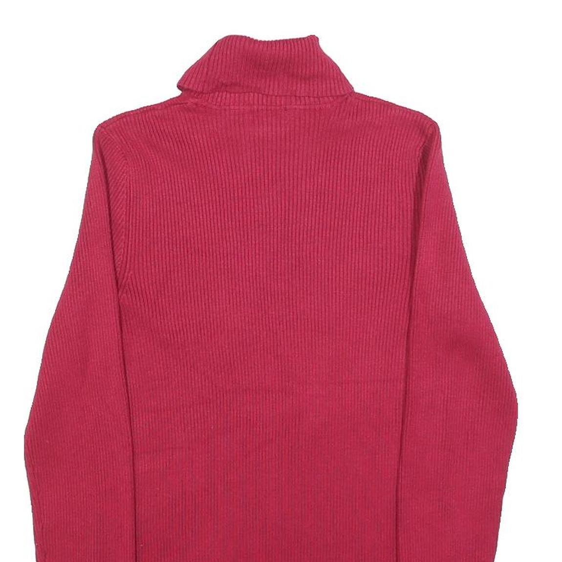 SPENSE Womens Red Plain Jumper Roll Neck Basic Knit M Stylish Lightweight