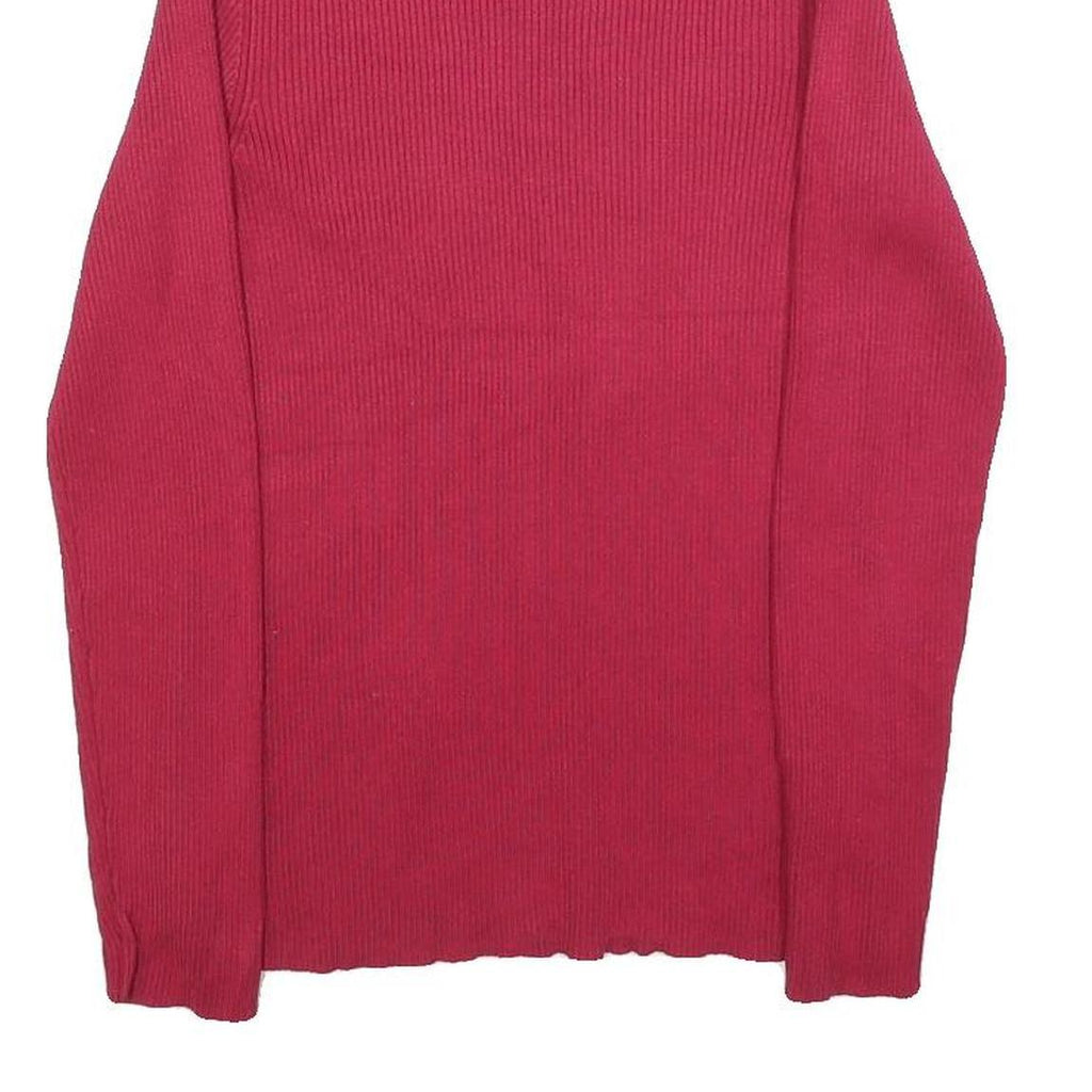 SPENSE Womens Red Plain Jumper Roll Neck Basic Knit M Stylish Lightweight