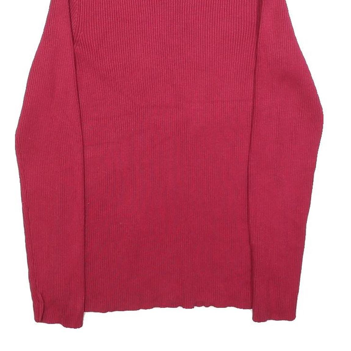 SPENSE Womens Red Plain Jumper Roll Neck Basic Knit M Stylish Lightweight