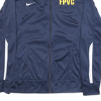 NIKE Mens Navy Blue Zip Track Jacket S Polyester Plain Sportswear Athletic