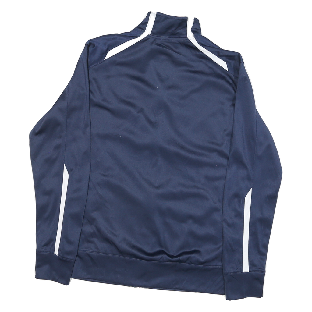 NIKE Mens Navy Blue Zip Track Jacket S Polyester Plain Sportswear Athletic