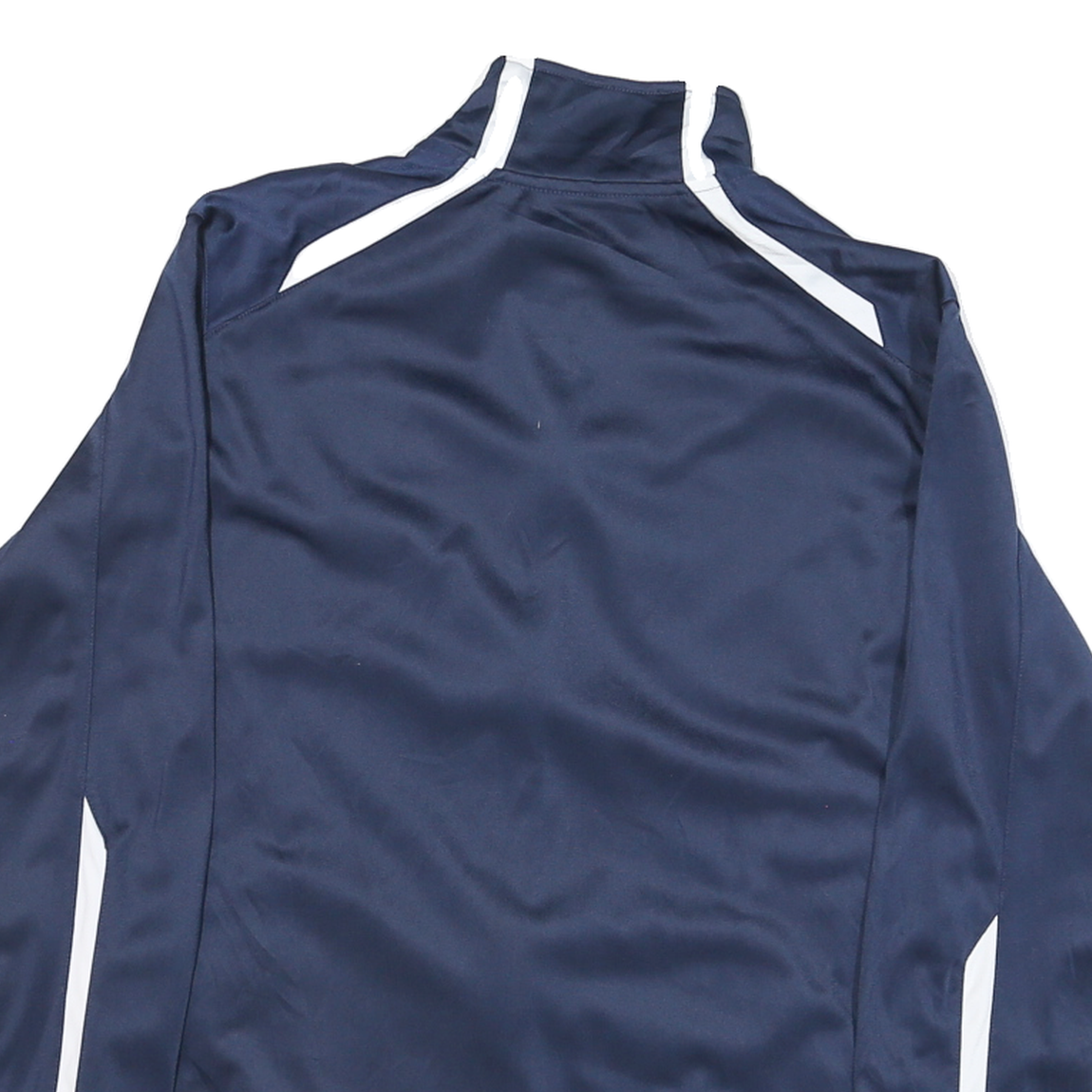 NIKE Mens Navy Blue Zip Track Jacket S Polyester Plain Sportswear Athletic