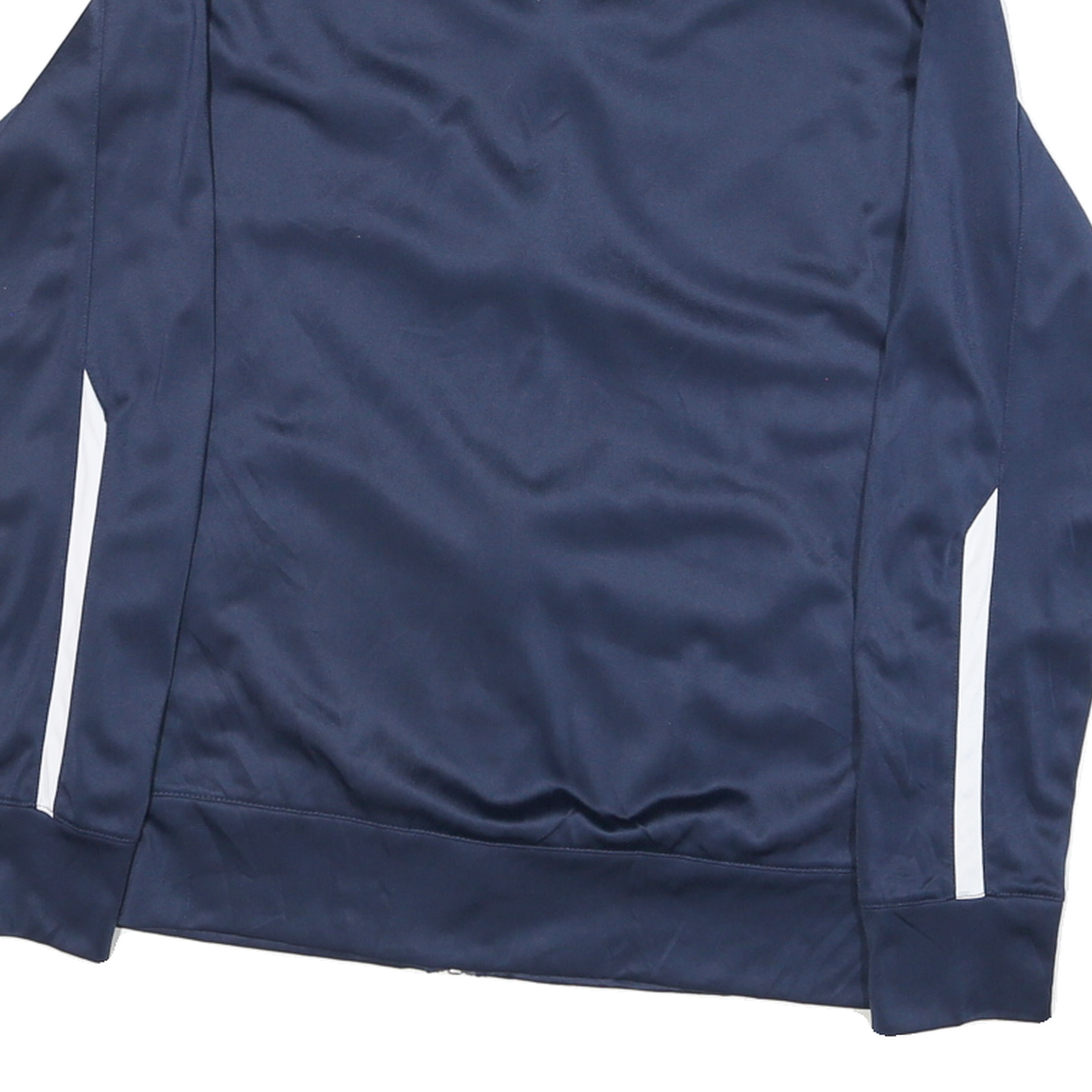 NIKE Mens Navy Blue Zip Track Jacket S Polyester Plain Sportswear Athletic