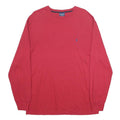POLO RALPH LAUREN Mens Red Long Sleeve Crew Neck Cotton Sleepwear T-Shirt XL