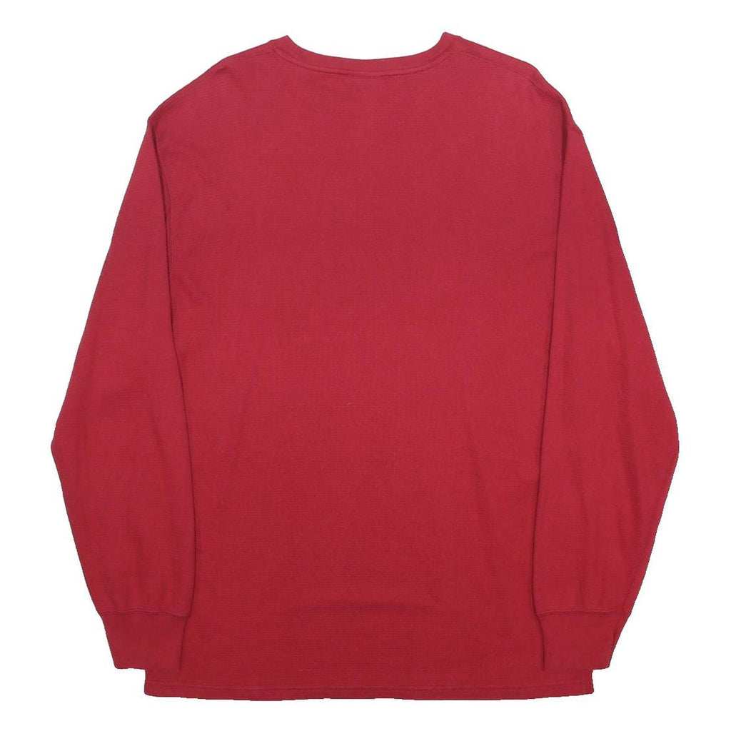 POLO RALPH LAUREN Mens Red Long Sleeve Crew Neck Cotton Sleepwear T-Shirt XL