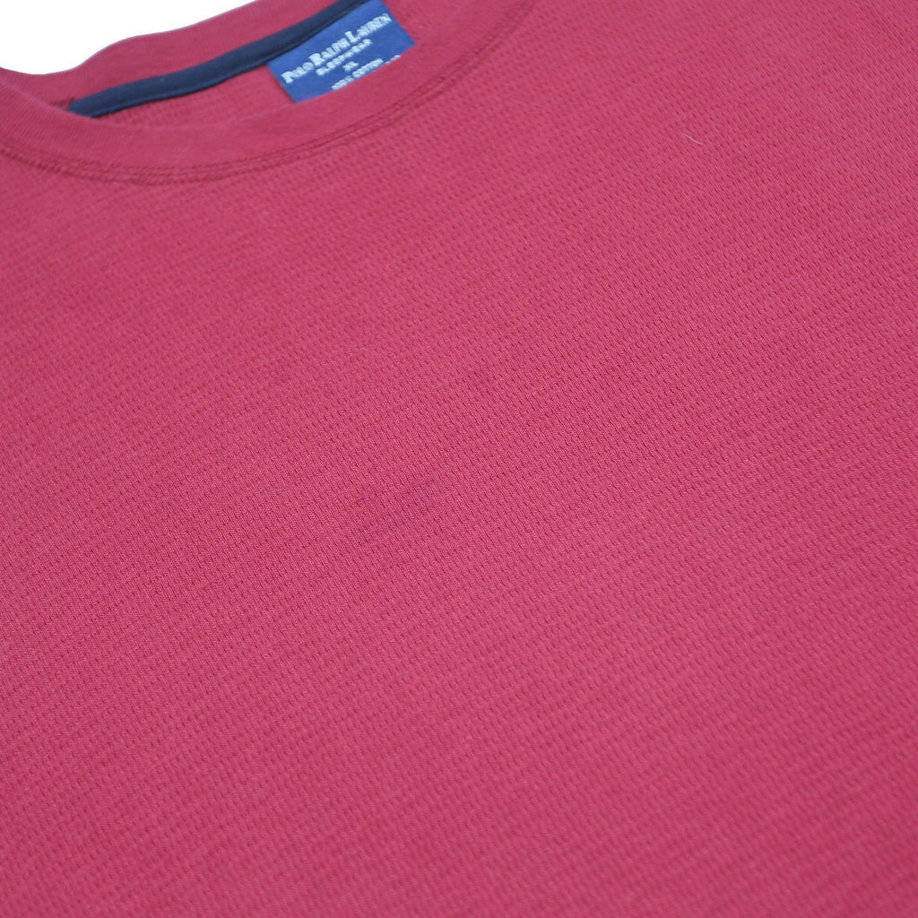 POLO RALPH LAUREN Mens Red Long Sleeve Crew Neck Cotton Sleepwear T-Shirt XL