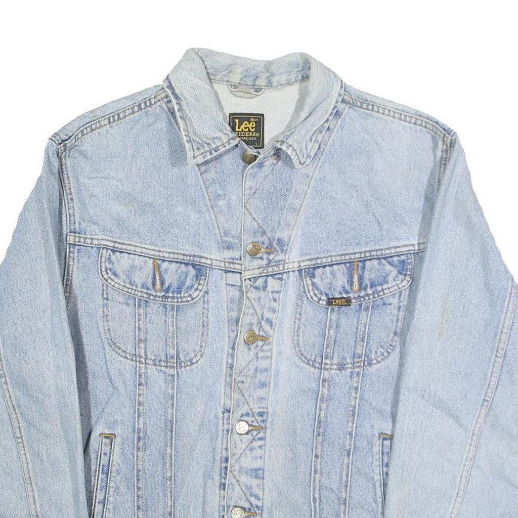 LEE Mens Blue Denim Jacket L Cotton Classic Fit Button Closure Casual Style
