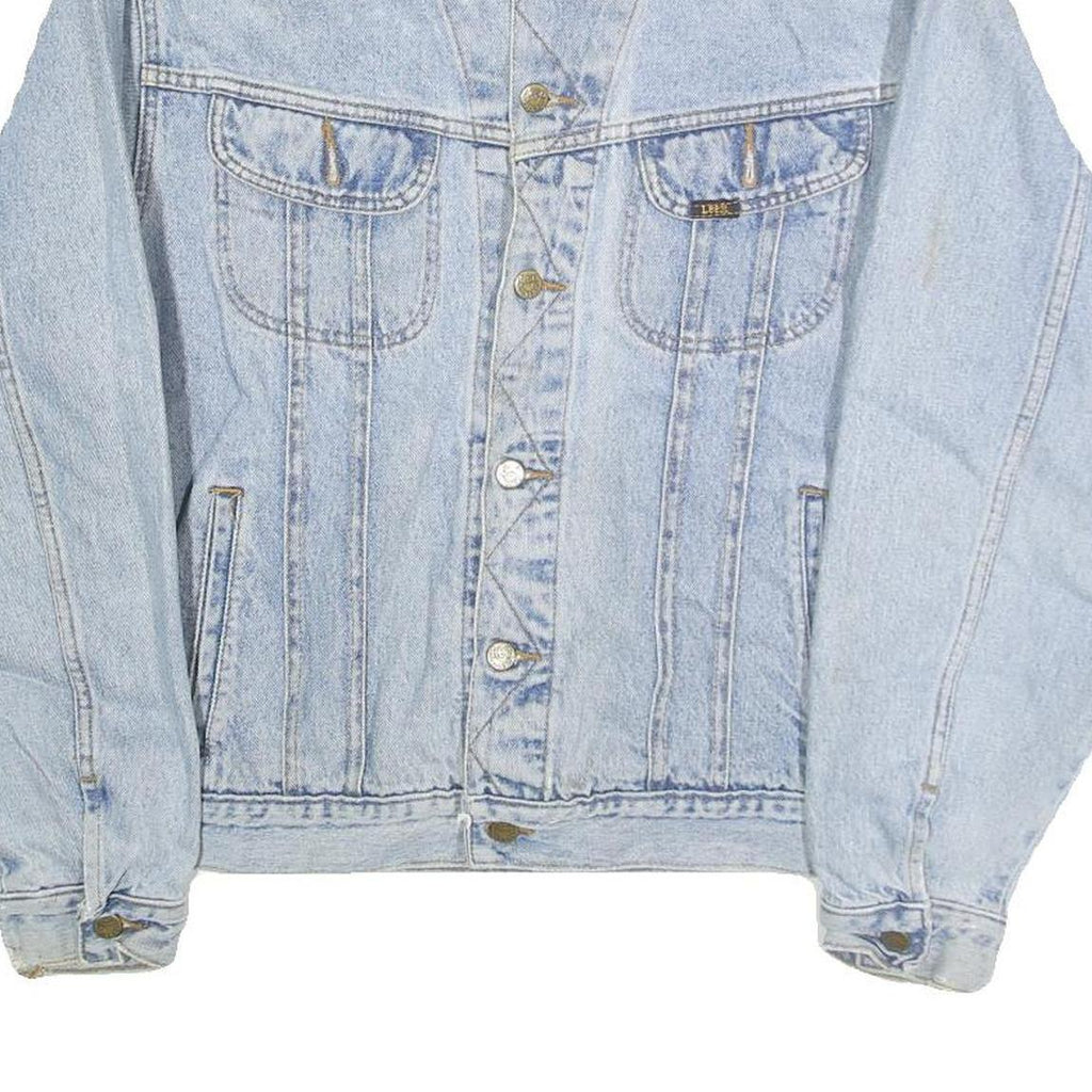 LEE Mens Blue Denim Jacket L Cotton Classic Fit Button Closure Casual Style
